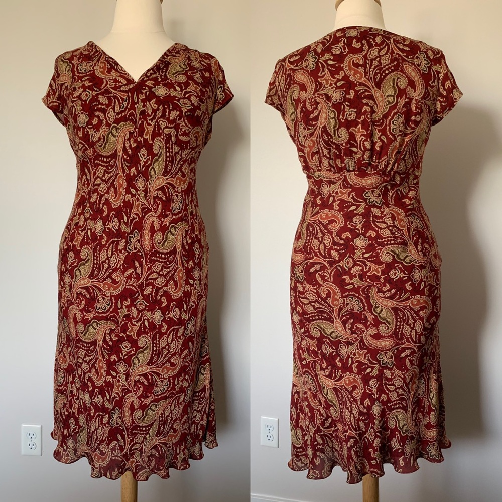 Vintage Style 100% Silk Dress, Excellent Used Cond